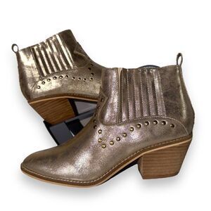 Corkys Boutique On Fleek Metallic Zippered Studded Ankle Booties Women's 10‎
